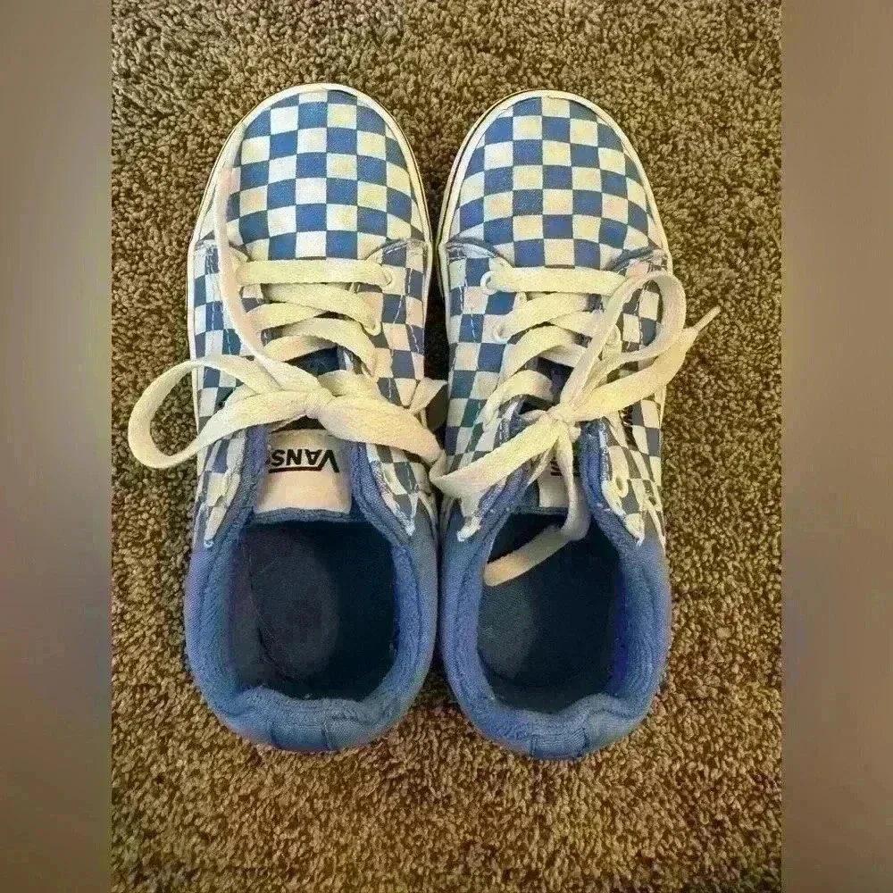 Vans shoes youth size 2 blue white